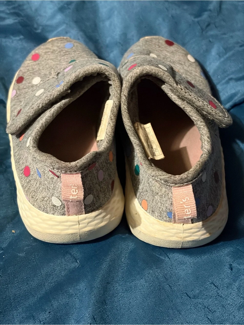Carter's Gray Slip-On Kids Shoes with Multicolor Polka Dots